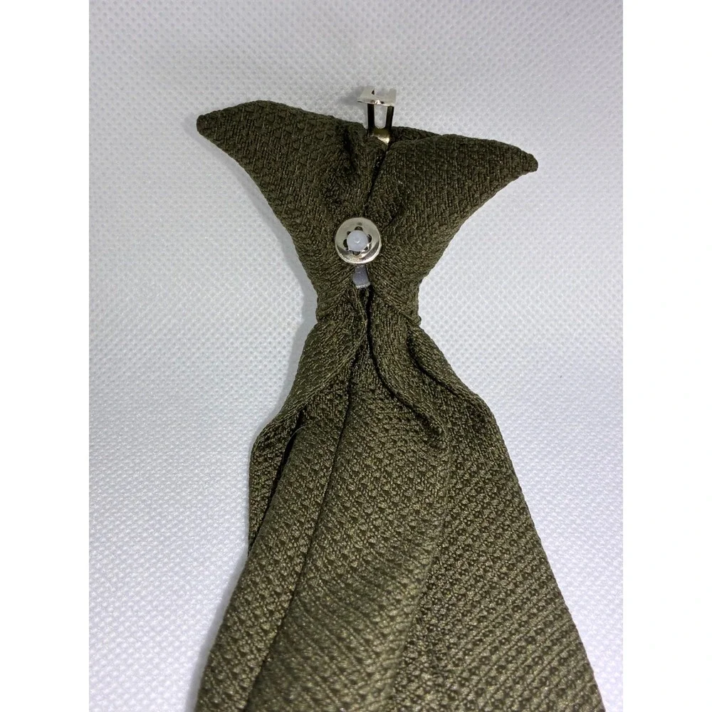 Boys Tie Bundle 3pc Clip-On and Zipper Ties Olive Burgundy Grey Formal Wear
